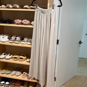 Zara flowy elegant Cream Women's Wide-Leg Pants